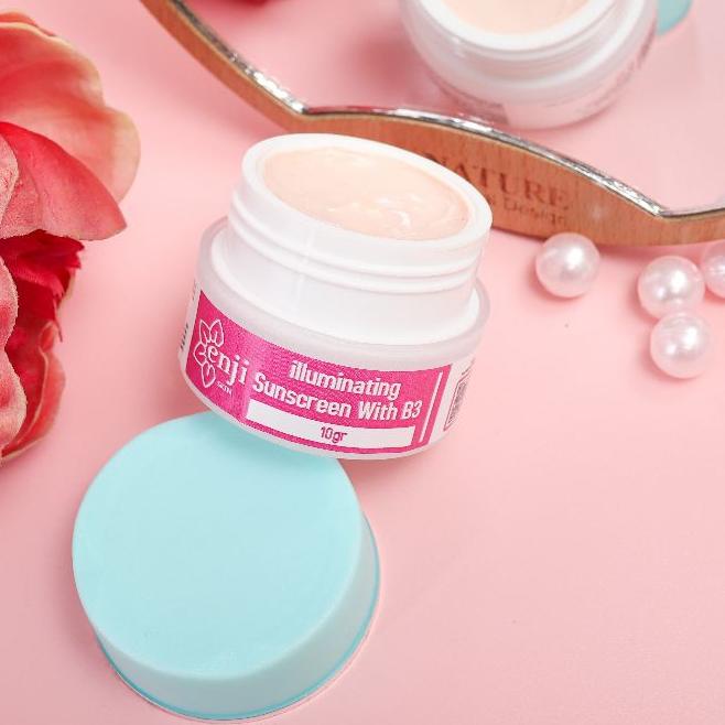 ✶ SUNSCREEN ILUMINATING B3" ENJI SKINCARE/ cream siang membuat glowing anti acne dengan SPF 30  ➵