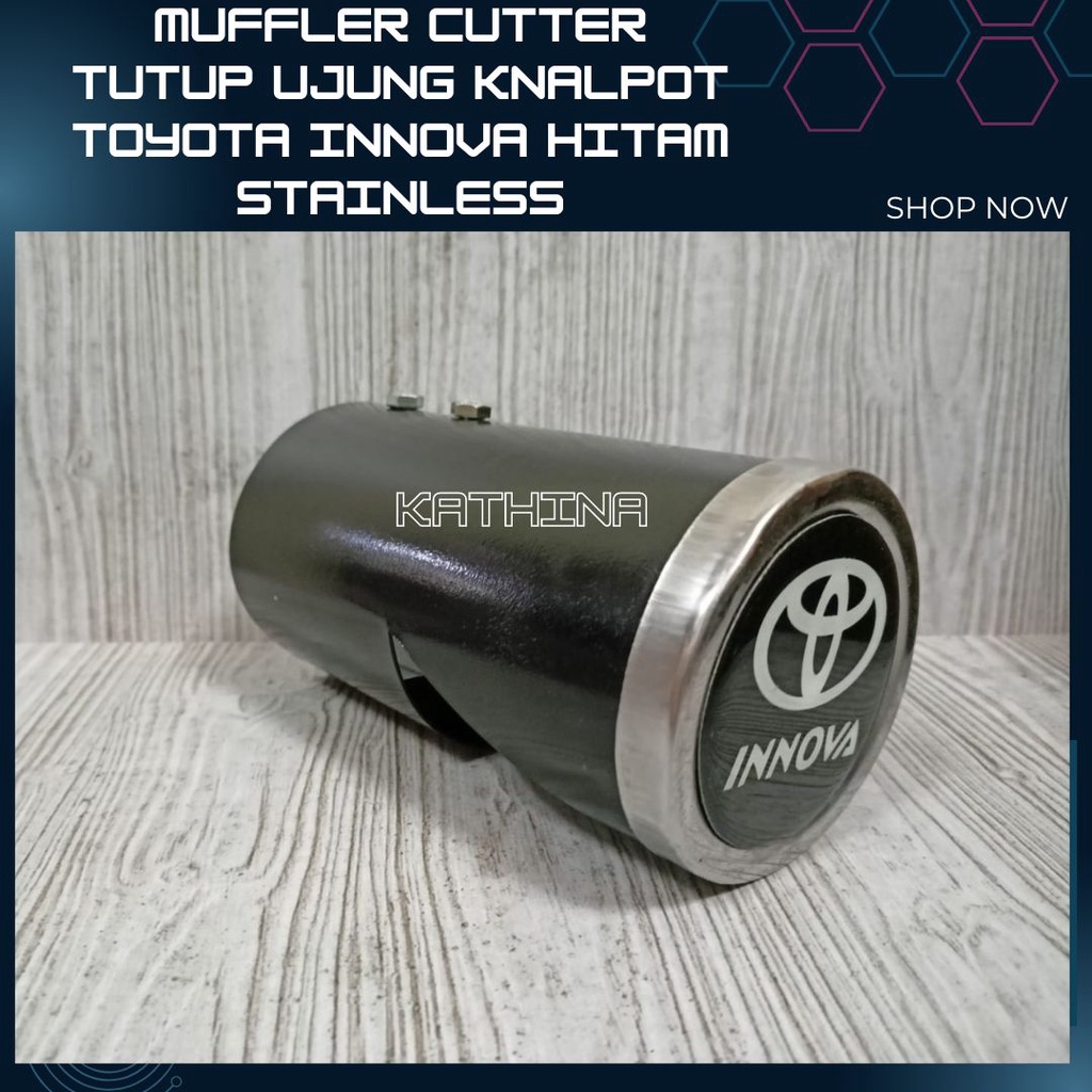 Muffler Cutter Toyota Innova Tutup Ujung Knalpot Hitam Variasi Mobil