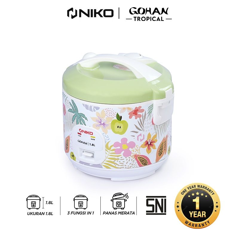 NIKO Rice Cooker Gohan Tropical [1.8L] GC18 l GARANSI RESMI