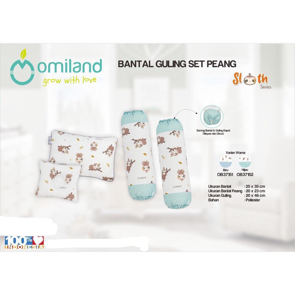 Omiland Set Bantal Bayi Newborn Guling Peang Series Terbaru / Perlengkapan Tidur Baby