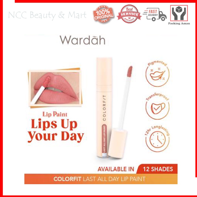 * NCC * Wardah Colorfit Series Last All Day Lip Paint Lipcream Matte Tahan Lama