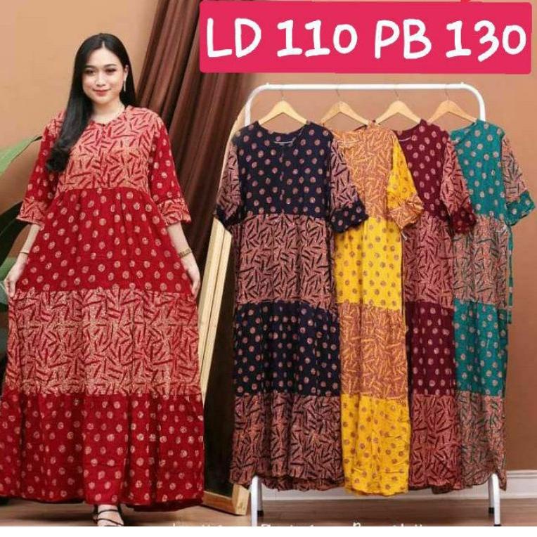 TERLARIS Daster Busui Lengan 3/4 Jumbo LD 120 Tali Samping Dress Maura Panjang Rayon Premium A