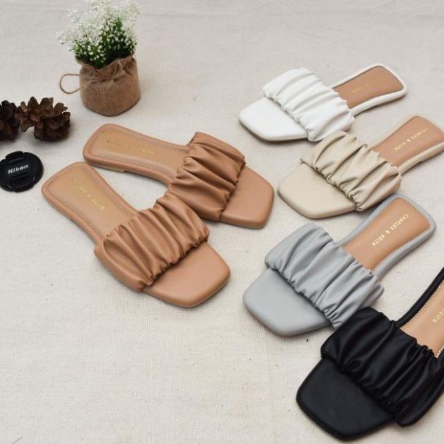 Sale Terbatas Charles & Keith sandal teplek wanita sol karet import CK 009