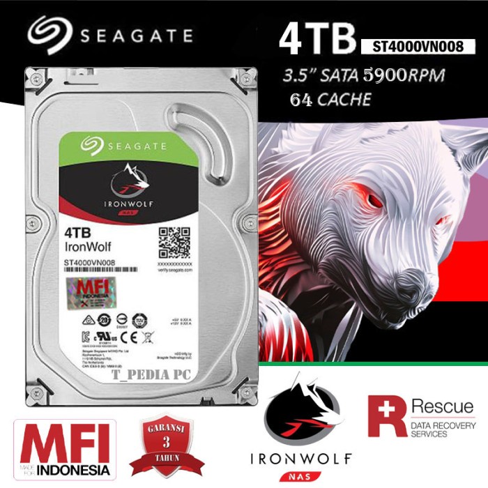 Terlaris Seagate 4Tb Ironwolf 3.5" Nas