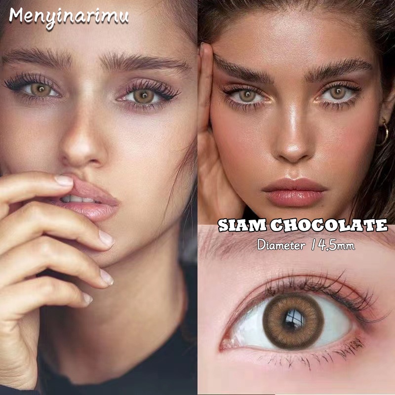 Menyinarimu Lensa Kontak soflen soflens 1Pasang Big eye Contact lens Brown Warna Diameter 14.5mm softlens softlense softlens