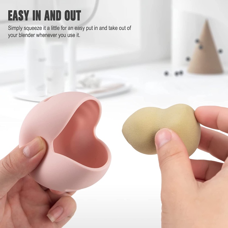 Silicone Lovely Makeup Kotak Penyimpanan Telur/Debu-Bukti Bersih Warna Solid Bernapas Powder Puff Organizer