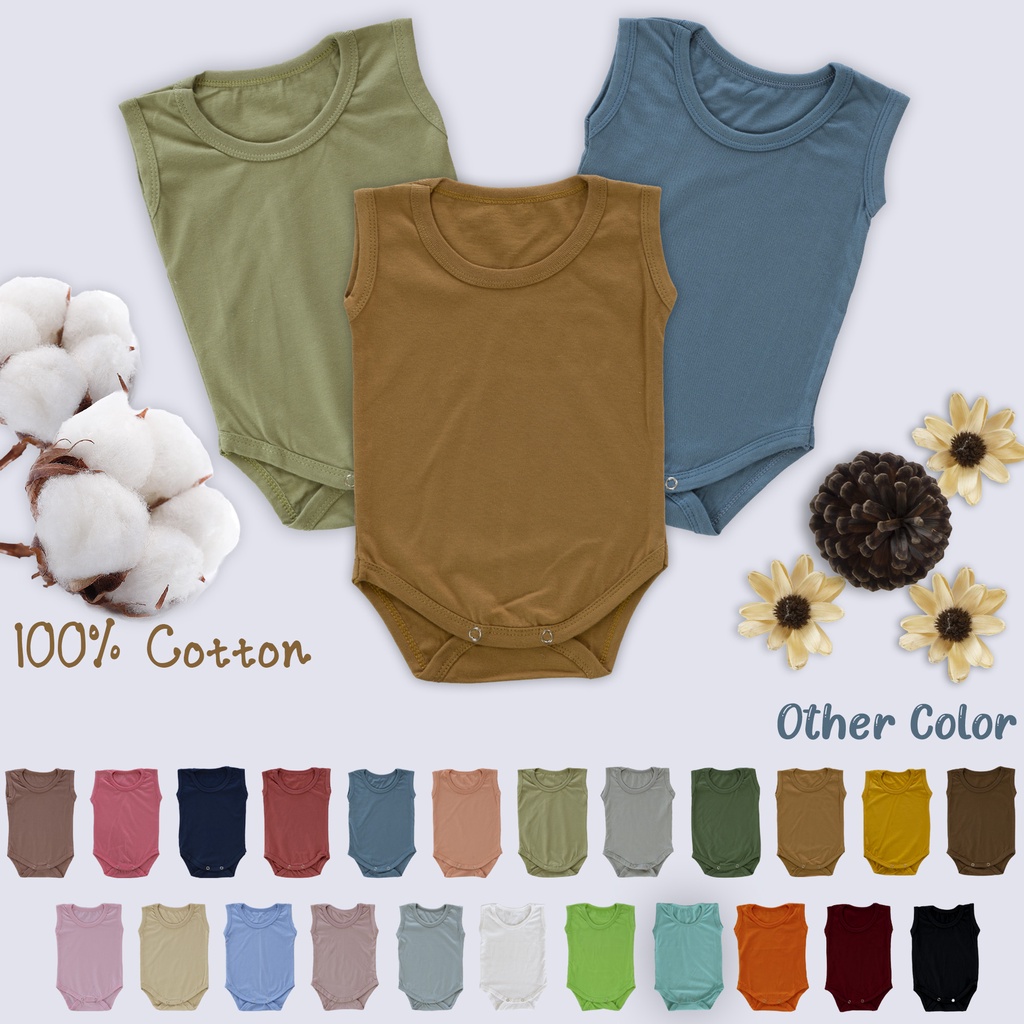 Baju Bayi Jumper Kutung Singlet Yukensi Bodysuits 100% soft Natural cotton