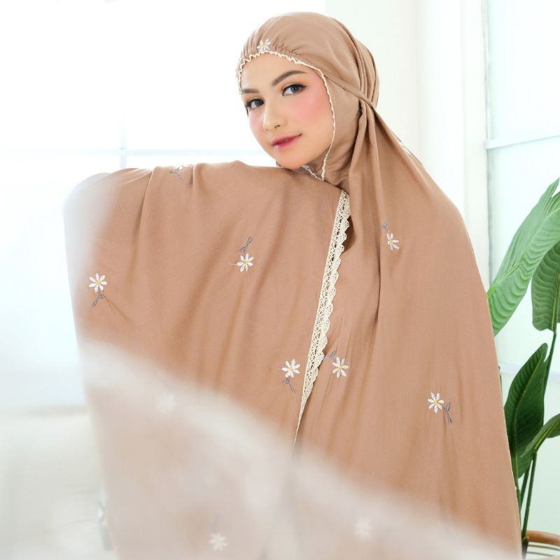 Mukena Jennabia Rayon Premium/ Mukena Bordir Floral Daisy