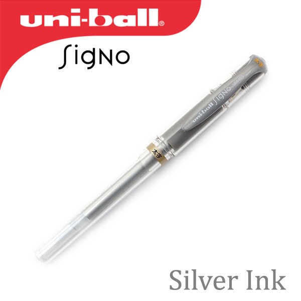 

BISA COD Uni-ball Signo Broad UM-153 Gel Pen - Silver Ink Pen