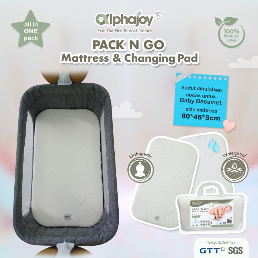 Alphajoy PACK N GO Mattress Changing Pad Latex Waterproof alas bayi