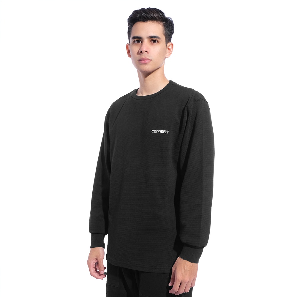 CHT WIP Embroidered Text Long Sleeve T-Shirt Black