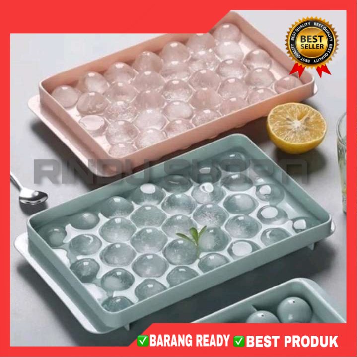 (RS)Cetakan Es Batu Bulat 33 / Cetakan Jelly Round Ice Cube Tray 33 Slot 33 butir es