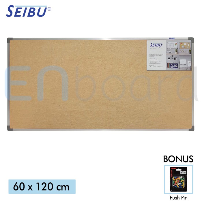 

BISA COD Softboard Cork Pin Board / Papan Mading Gantung Seibu 60 x 120 cm