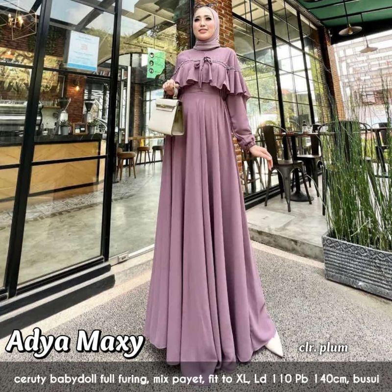 ADYA MAXY LABEL MADANI GAMIS VIRAL KEKINIAN DRESS MUSLIMAH GAMIS TERBARU DRESS WANITA FASHION MUSLIM