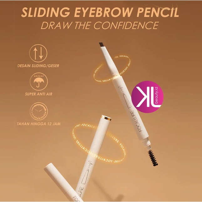 FOCALLURE Sliding Eyebrow Pencil #ConfidenceHalo pensil alis