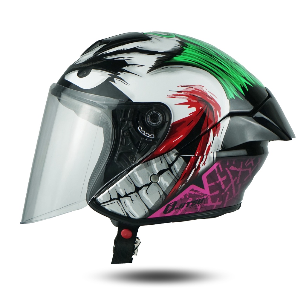 Helm Jitsu JS1 Motif series Premium SNI Visor Venom Smoke