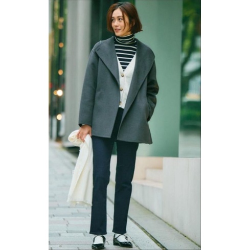 Preloved Uniqlo double face Coat mantel wanita