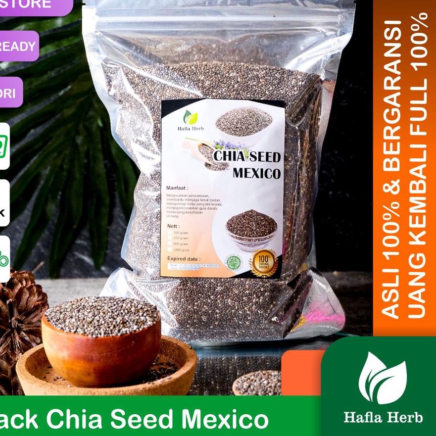 

MALL Chia Seed Mexico Organic untuk Diet Freshly Black Cia Sead Organik fresly Biji Chia Seeds !!!