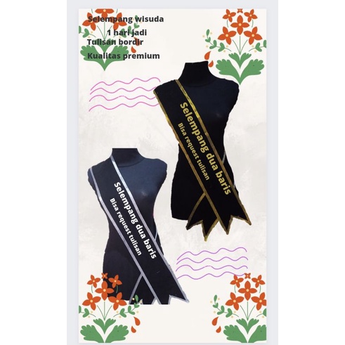 [ 1 HARI JADI ] Selempang wisuda 2baris/selempang slempang wisuda bordir/selempang slempang wisuda