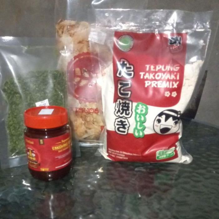 

♤ Paket Komplit Takoyaki (tepung, saus, katsuo, aonori) ➽