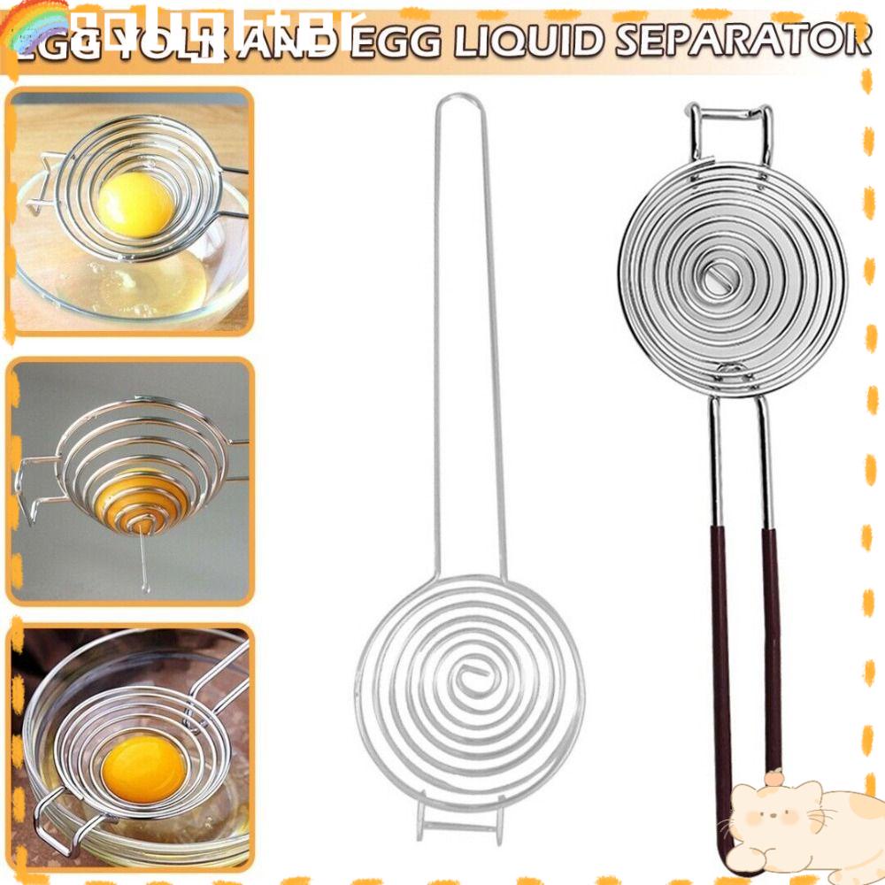 Solighter Pemisah Putih Telur Kreatif Spiral Stainless Steel Chafing Dish Spoon Dengan Corong Gagang Panjang