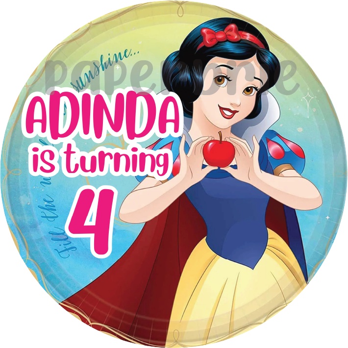 label stiker SNOW WHITE Ulang Tahun Anak - sticker birthday party stiker hampers sticker hamper stiker bingkisan ultah