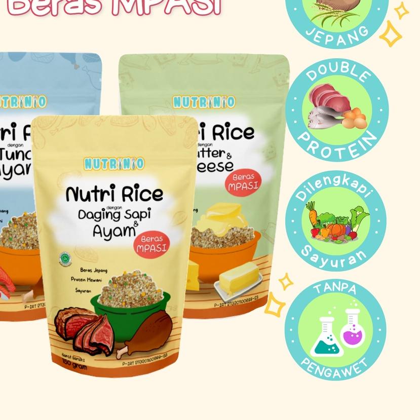 

❋ Nutrinio Nutri Rice 150 g | Beras MPASI Double Protein Tanpa Pengawet ➩
