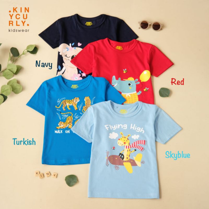 Kaos Anak Safari Series Kiny Curly Unisex 1-6 Tahun Original Super Premium