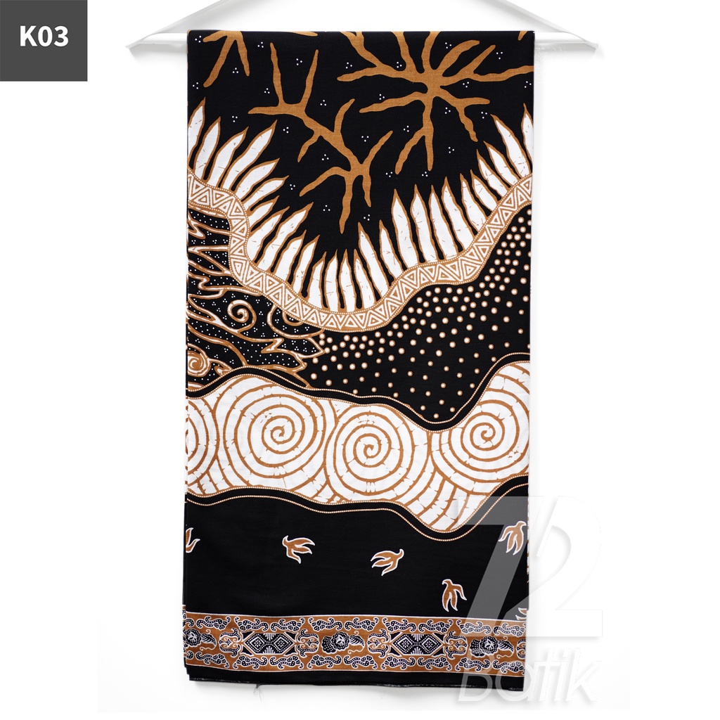 KAIN BATIK KATUN Premium Motif Lapis Warna Hitam Kuning 723168 Cap 72 Jarik Jarit Samping Kebat Panjang Batik Katun Modern Premium Bahan Seragam Batik Pernikahan Kantor Keluarga Murah Kamen Jadi Batik Bali Lembaran