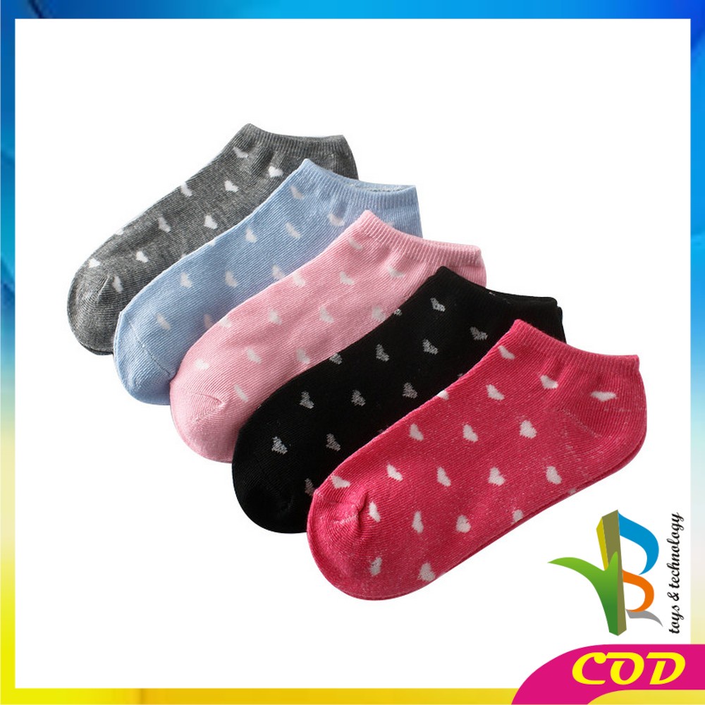 RB-P54 Kaos Kaki Korea Wanita Motif Love Short Socks / Kaus Kaki Semata Kaki Love Ankle Sock Import