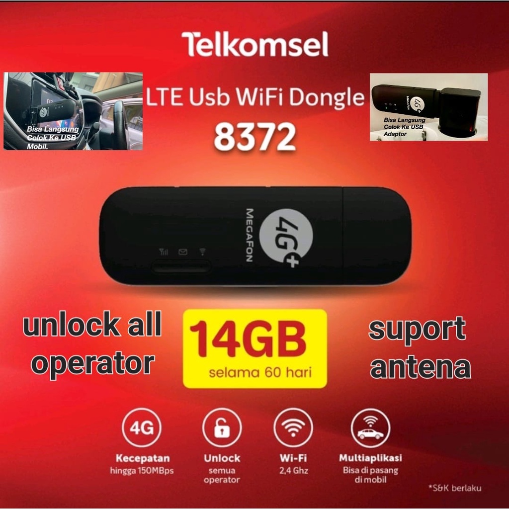 Modem Mifi Megafon E8372 USB 4G LTE Wingle - Unlock All Operator