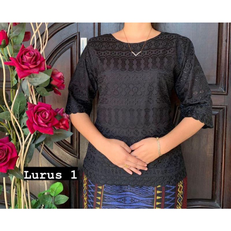 BLOUSE KATUN BOLONG HITAM 2
