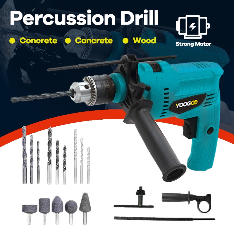 2in1 Mesin Bor original electric impact drill and grinder set (Grinder Disc and Drill Bits set)  Power Tool Set