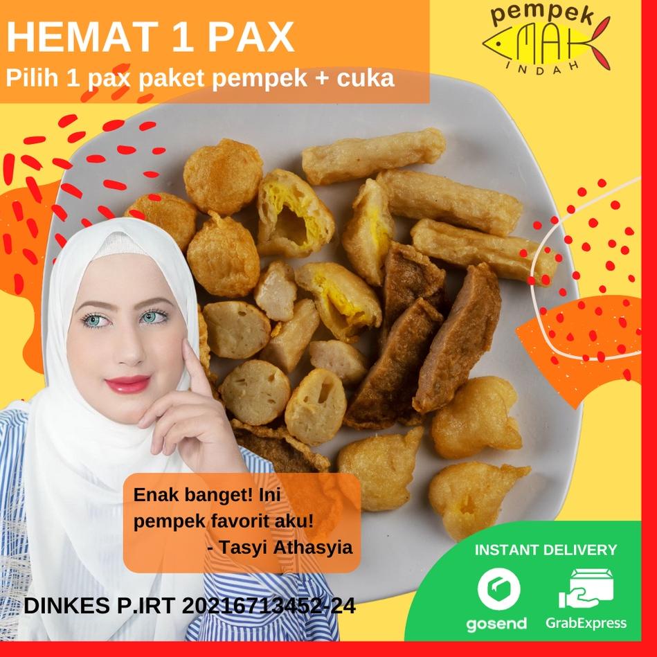 

❂ PEMPEK EMAK INDAH - PEMPEK MPENAK PALEMBANG ASLI IKAN TENGGIRI - Paket 1 Pax KAPAL SELAM DAN CAMPUR ♝