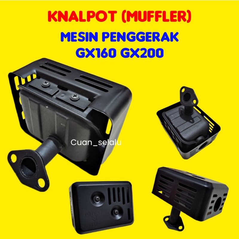 Knalpot mesin penggerak bensin type GX 160 | 200 - Muffler hitam - sparepart diesel pompa air sawah 