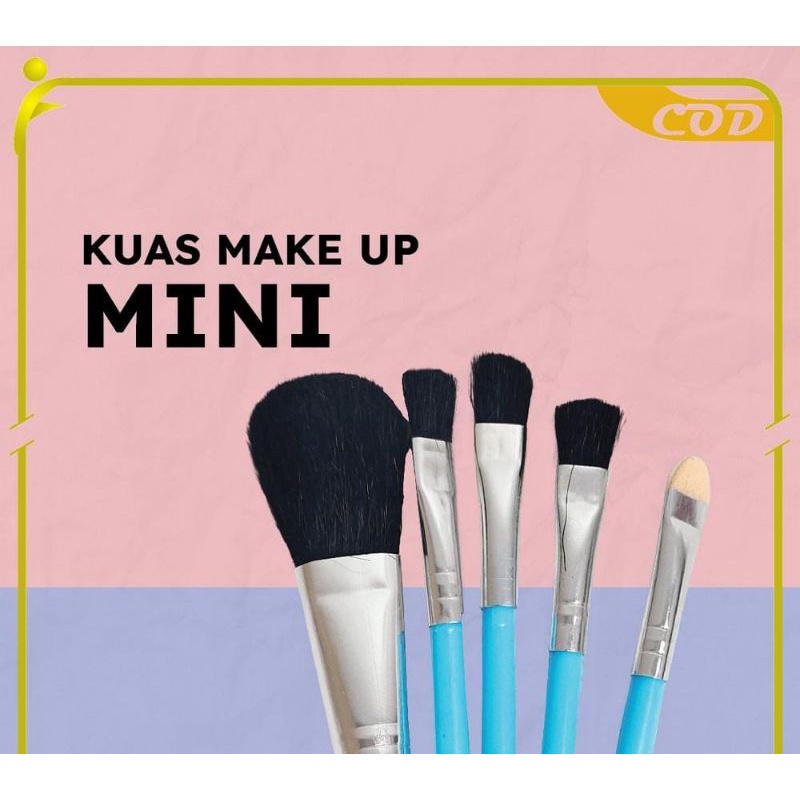 [LGS] KUAS MAKE UP SET 5 IN 1 MINI TRAVEL / PAKET KUAS MAKE UP BRUSH