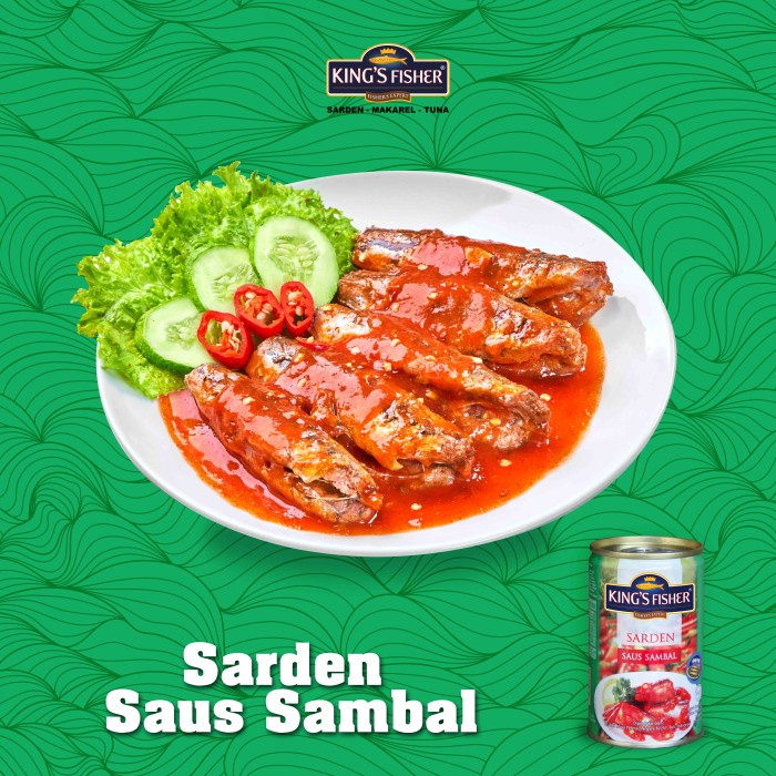 

Terlaris ✨ -King's Fisher Paket 3 pcs Sarden saus sambal 425g Makanan Kaleng kings2.2.23