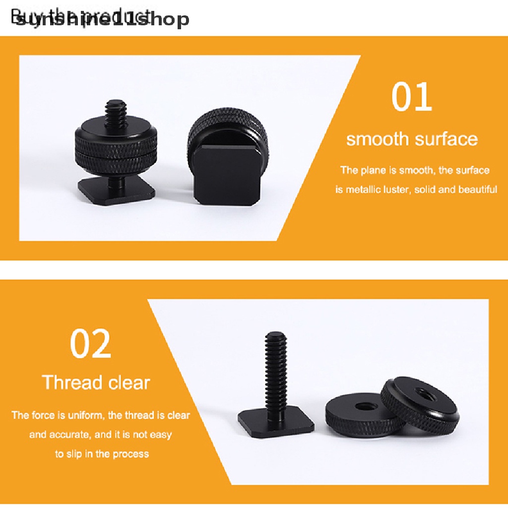 Sho Profesional1Per4 &quot;3Per8&quot; Dual Nuts Tripod Mount Sekrup Hitam Ke Flash Hot Shoe Adapter Stand Untuk Kamera Studio Aksesori N