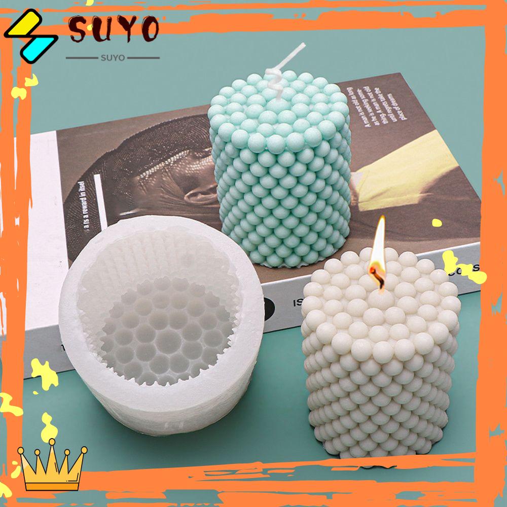 Suyo Cylinder Candle Mold DIY Craft Clay Tools Cetakan Resin Kue Silikon