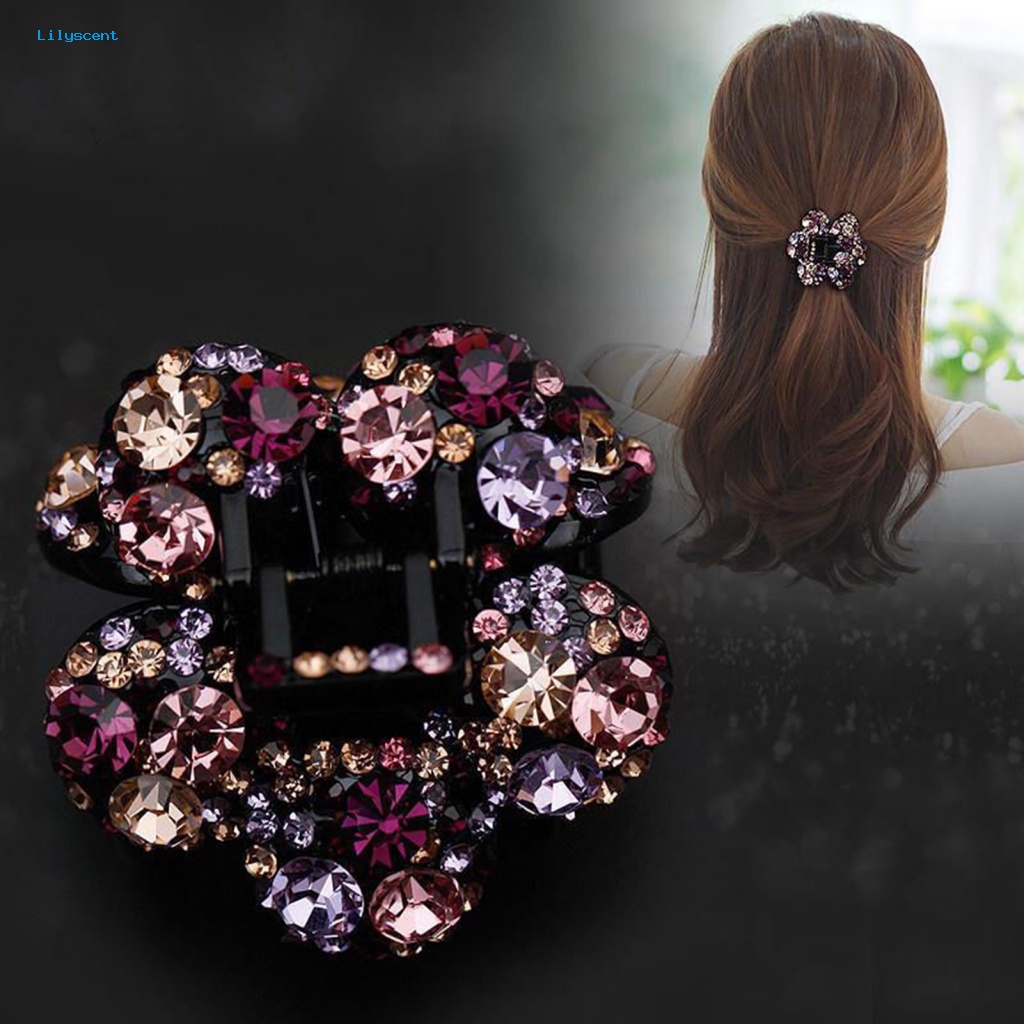 Lilyscent Hiasan Kepala Hair Clip Styling Alat Klip Rambut Bentuk Bunga Elegan Menyilang Gigi