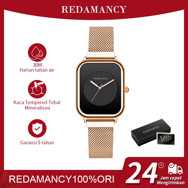 Redamancy Original jam tangan wanita Fashion Quartz Watch Arloji tahan air Besi tahan karat Besi tahan karat