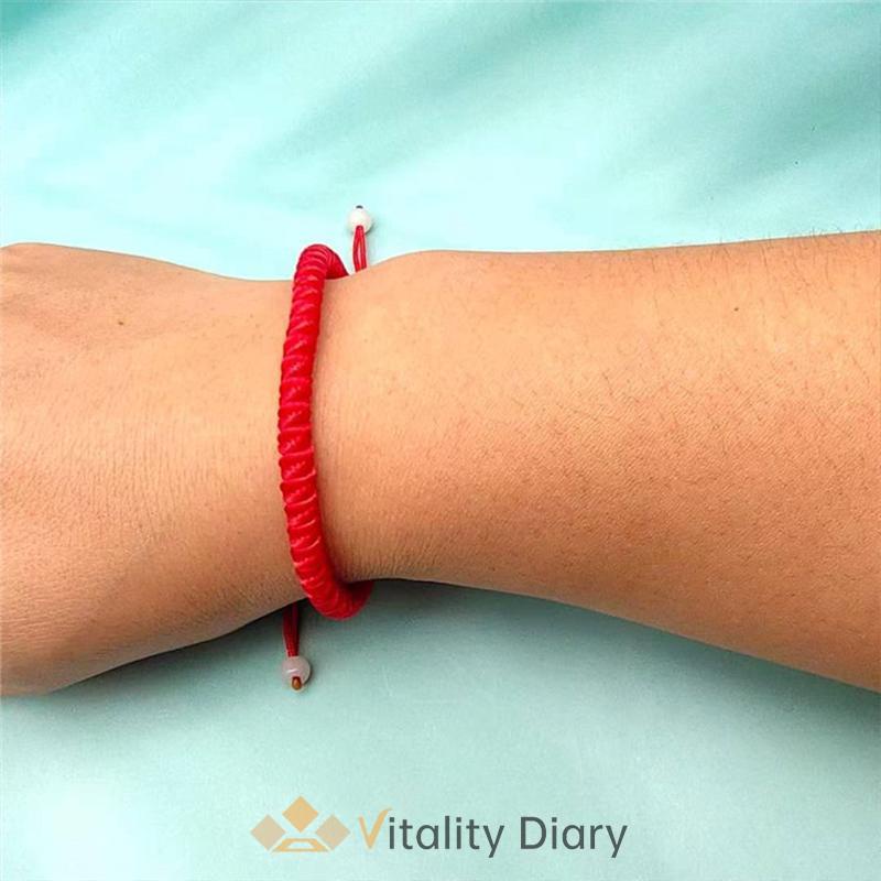 【COD❤️】1Pcs Gelang Keberuntungan Rajut Handmade Adjustable Warna Merah Hitam Coffee untuk Pria / Wanita-VDY