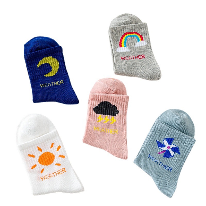 ⭐️𝐈𝐇𝐒 𝟕𝟗𝟗 𝐋𝐚𝐦𝐩𝐮𝐧𝐠⭐️Kaos Kaki Pria Wanita Motif Cuaca Kaos Kaki Panjang Weather Socks Import