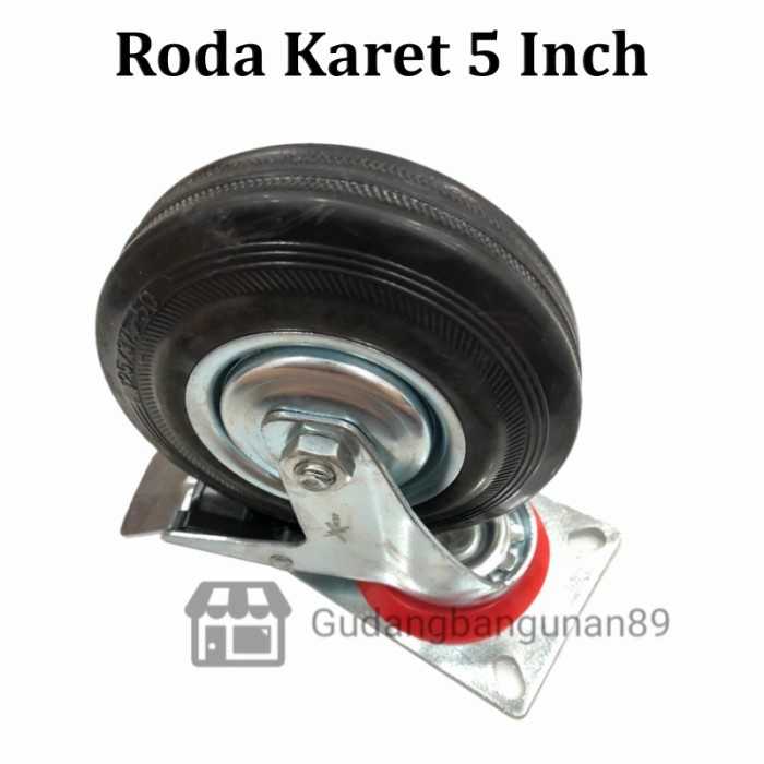 Roda Troli Trolley Etalase Karet Xanders Hitam 5 In Set Rem Mati