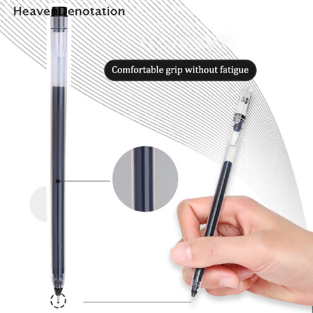 [HeavenDenotation] 10pcs 0.5MM Kapasitas Besar Gel Pen Sig Pen Sekolah Kantor Bisnis Ujian Wrig Siswa Pena Perlengkapan Alat Tulis HDV