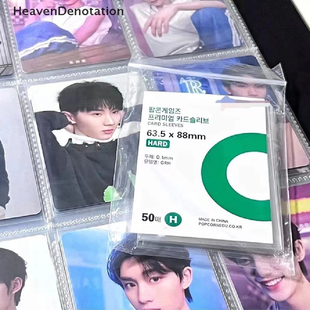 [HeavenDenotation] 50pcs Original Korea Card Sleeves Acid Free Hard 3inch Photocard Pelindung Film HDV