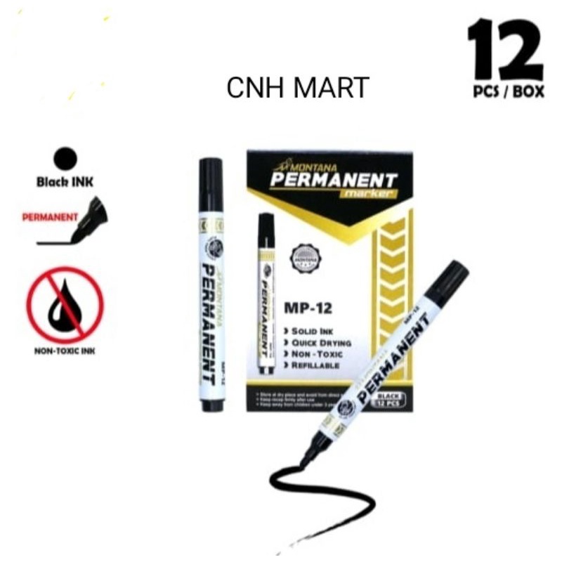 

Spidol Permanent Montana Bisa Diisi Ulang MP-12 Hitam- Biru - Merah ( Harga 12 Pcs )
