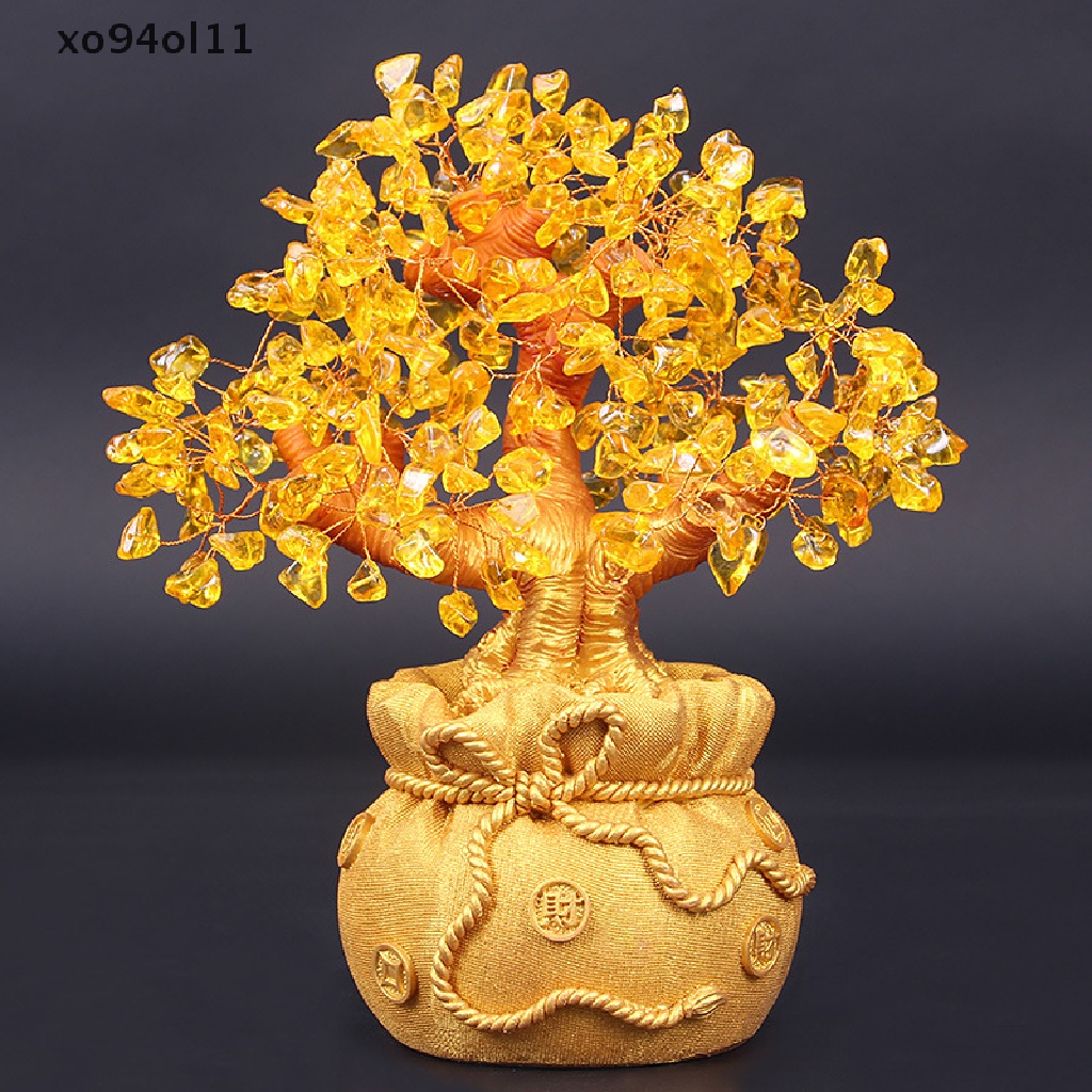 Xo Pohon Uang Kristal Alami Pohon Keberuntungan Feng Shui Money Tree Home Decor OL