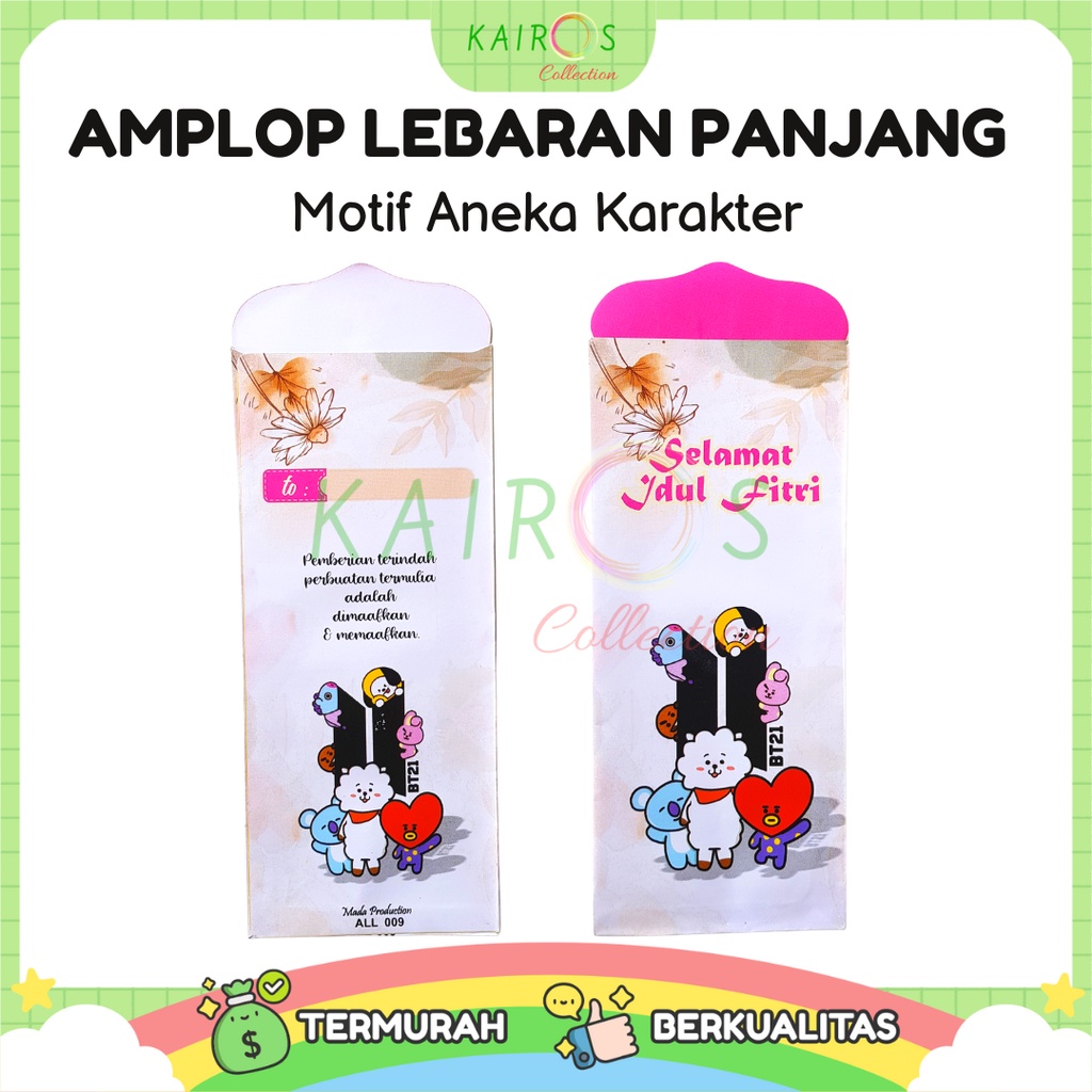 Amplop Lebaran Panjang Aneka Motif  / Angpau (10 pcs)