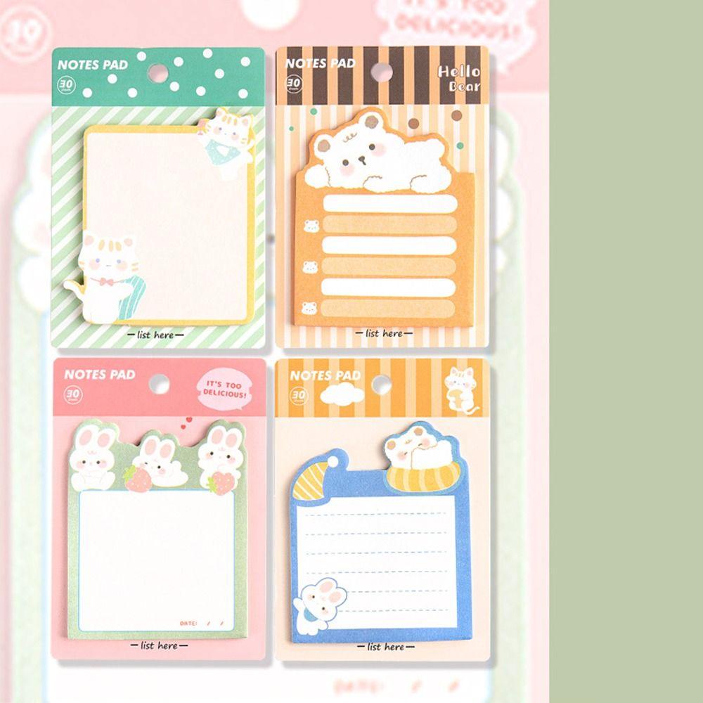 【 ELEGANT 】 Memo Pad Alat Tulis Siswa 30lembar Label Baca Perlengkapan Kantor Sekolah Sticky Bookmark To Do List Label Label Perekat